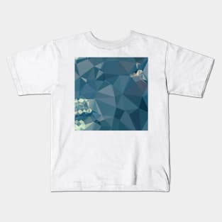 Cadet Blue Abstract Low Polygon Background Kids T-Shirt